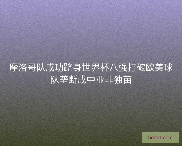 摩洛哥队成功跻身世界杯八强打破欧美球队垄断成中亚非独苗